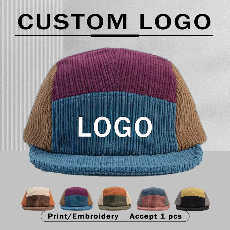 Men Women Color Block Corduroy - Corduroy Cap 5 Panel ulasan dan harga