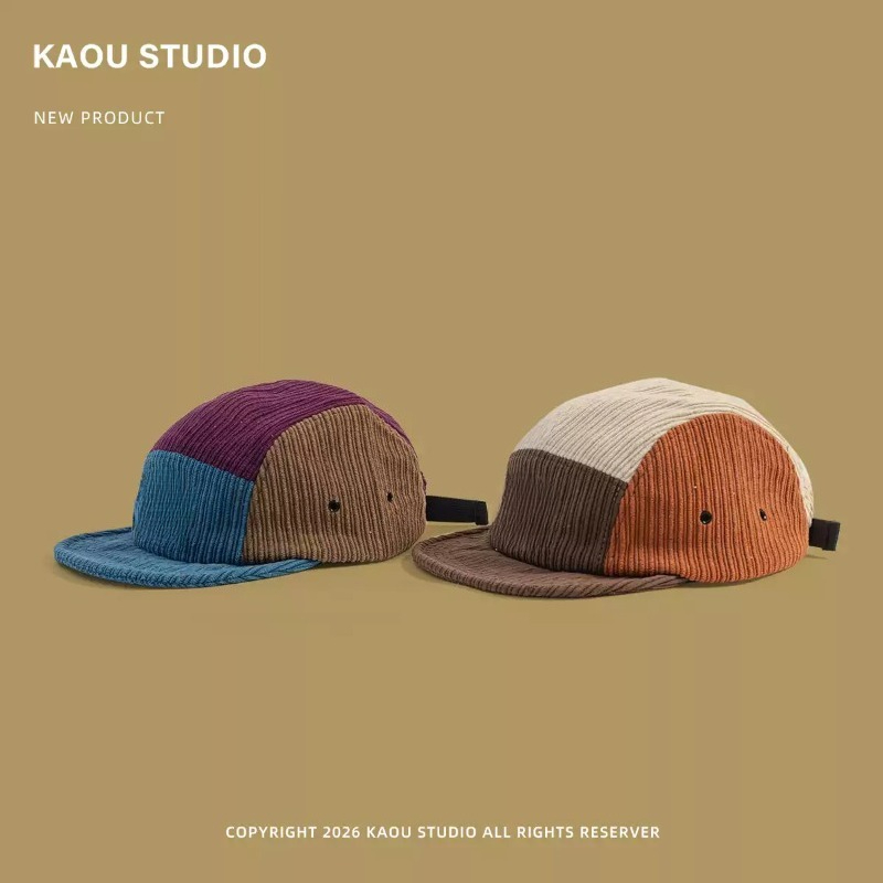 Men Women Color Block Corduroy - Corduroy Cap 5 Panel ulasan dan harga