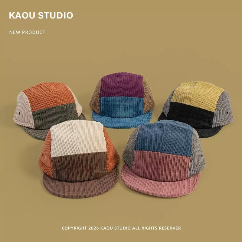 Men Women Color Block Corduroy - Corduroy Cap 5 Panel ulasan dan harga
