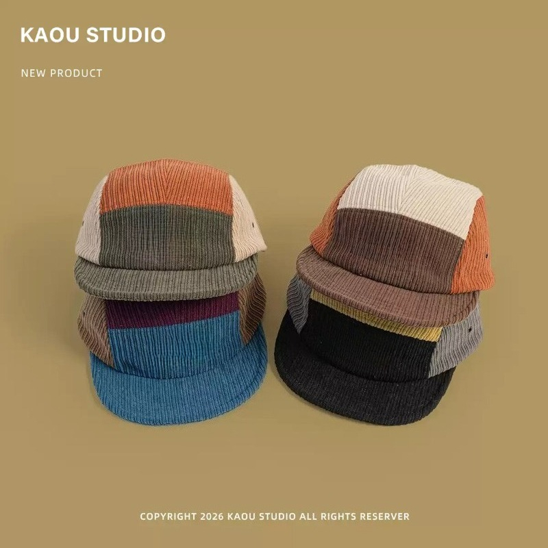 Men Women Color Block Corduroy - Corduroy Cap 5 Panel ulasan dan harga