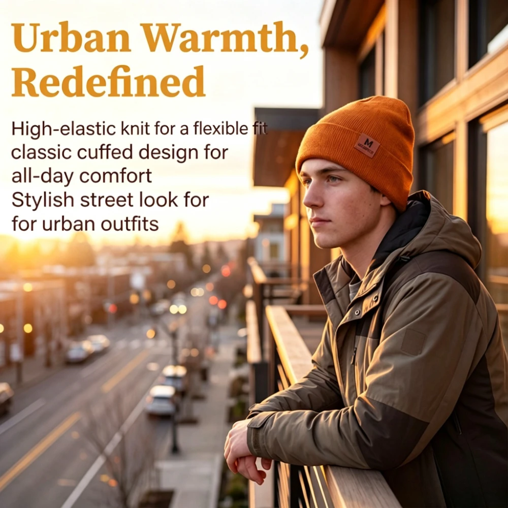 Winter Ribbed Knit Cuffed Bean - Beanie Cuffed Knit ulasan dan harga