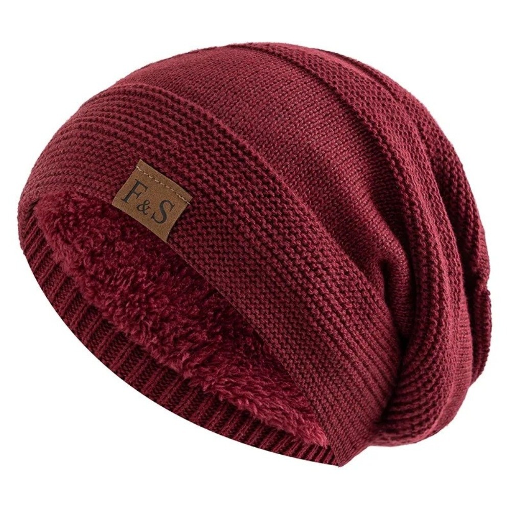 Casual Fur Lined Winter Beanie - Beanie Cuffed Knit ulasan dan harga