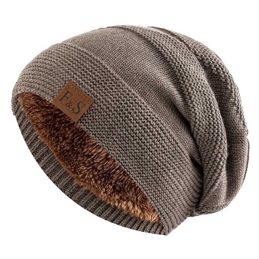 Casual Fur Lined Winter Beanie - Beanie Cuffed Knit ulasan dan harga