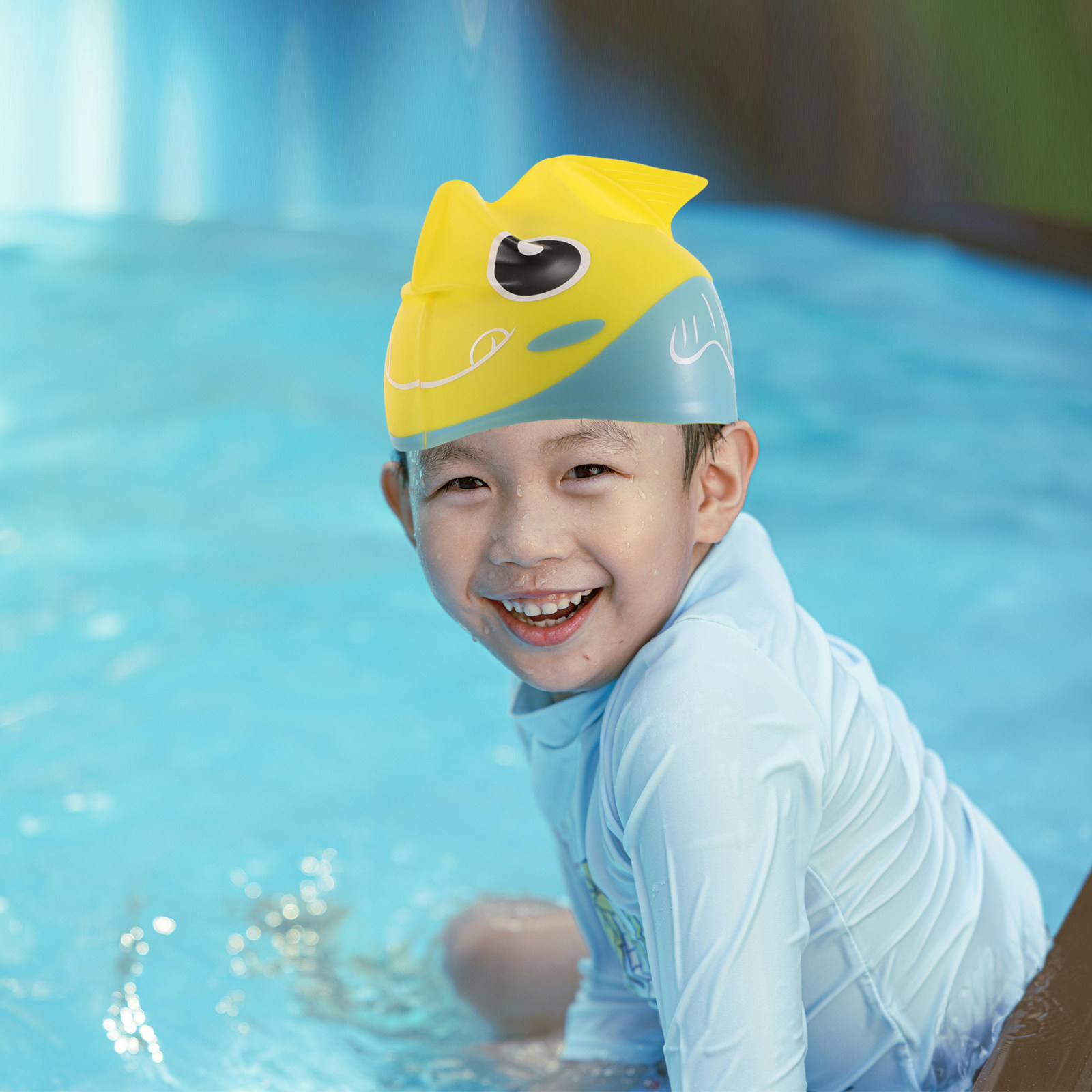 Kids Silicone Swim Cap Cute Fi - Swim Hat Silicone ulasan dan harga