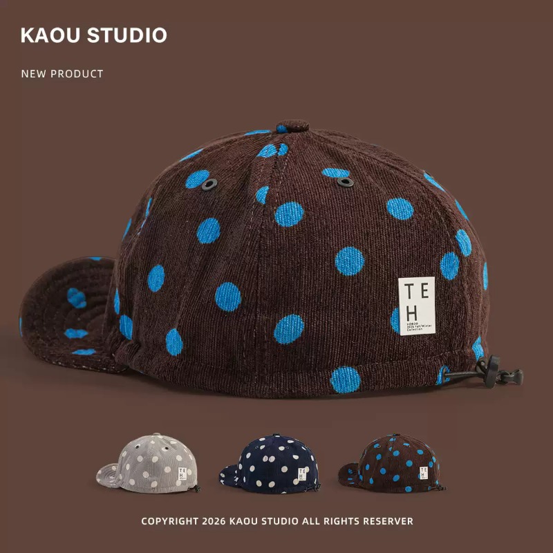 Unisex Polka Dot Corduroy Base - Corduroy Cap 5 Panel ulasan dan harga