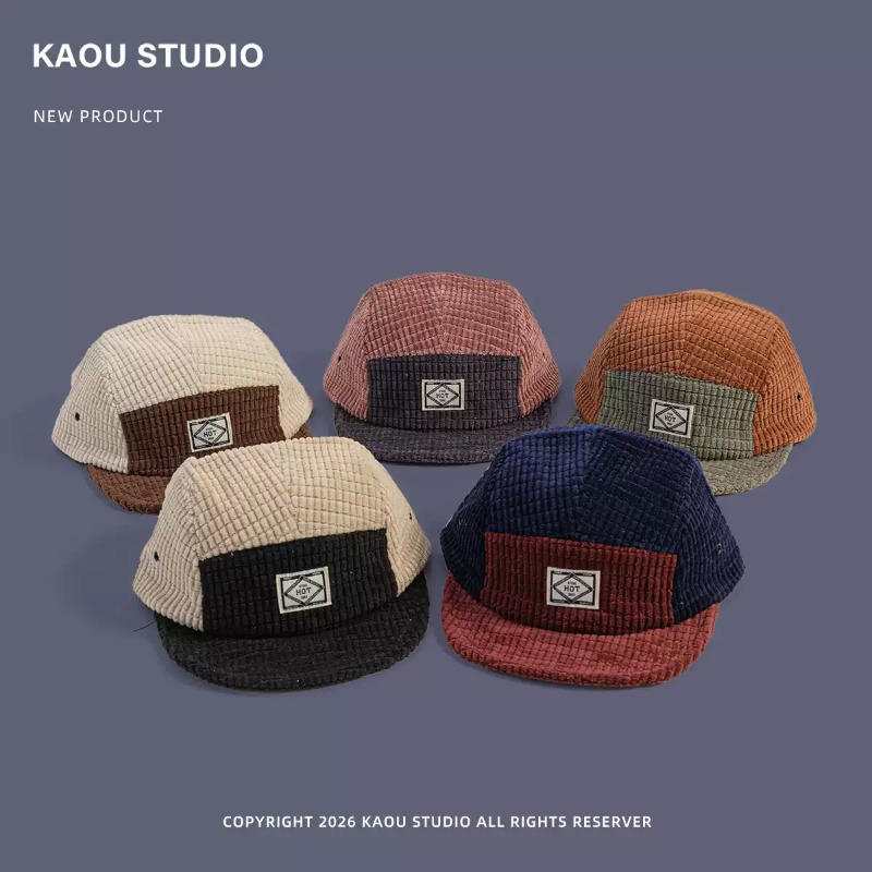 Color Block Patchwork Corduroy - Corduroy Cap 5 Panel ulasan dan harga