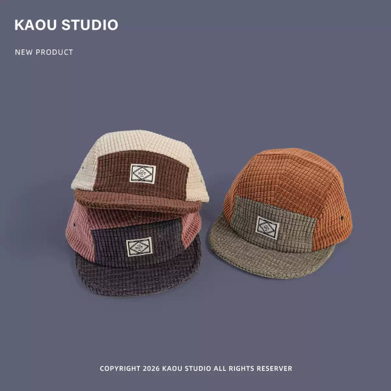 Color Block Patchwork Corduroy - Corduroy Cap 5 Panel ulasan dan harga